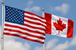 Bandeira USA e Canada