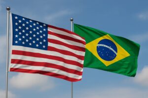 Bandeiras USA e Brasil